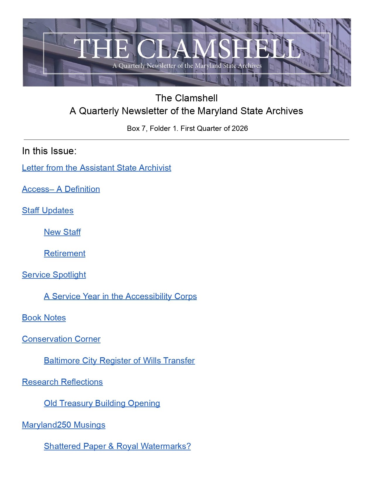 Clamshell First Quarter 2026 Edition Thumbnail