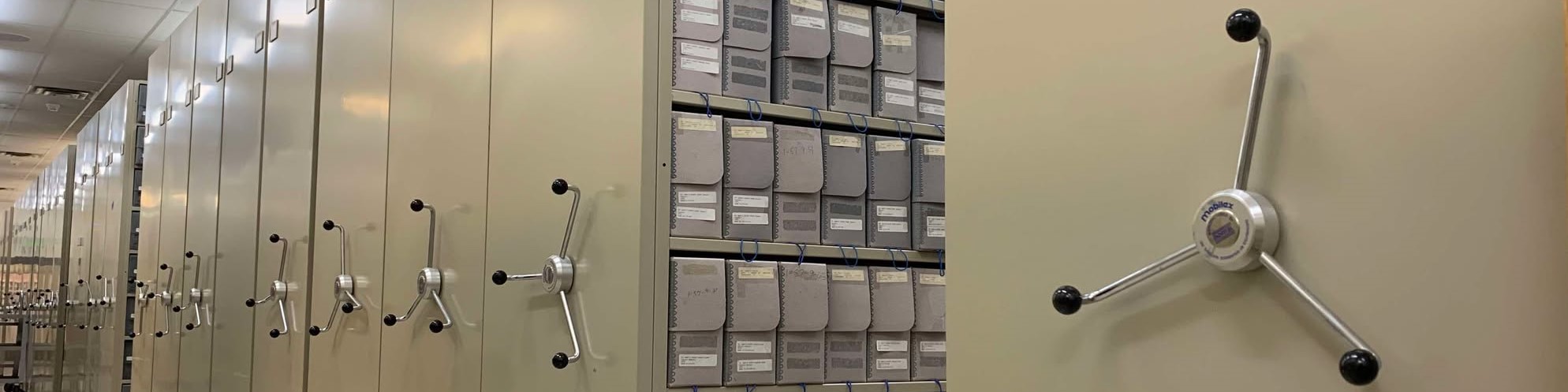 Image of stacks in Archives where files are stored.