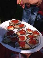 [photo, Oysters on the half-shell, Shady Side, Maryland]