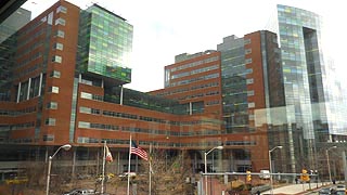 [photo, Johns Hopkins Hospital main entrance, Orleans St., Baltimore, Maryland]