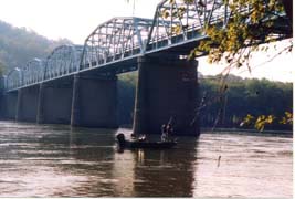[photo, Fishermen on Potomac River near Point of Rocks Bridge, Point of Rocks, Maryland]
