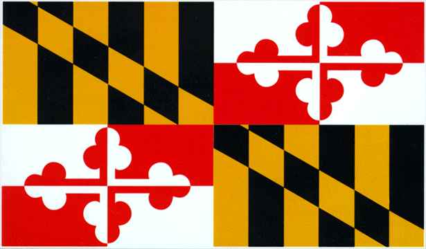 [enlarged color line drawing, Maryland State Flag]