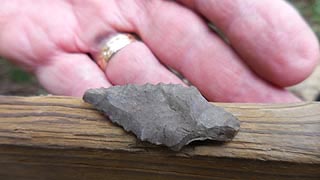 [photo, Projectile point [arrowhead], Lost Towns Project, Anne Arundel County, Maryland]