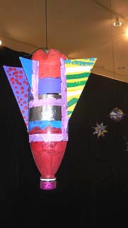 [photo, Rocketship, modeled from recycled plastic bottle, Creative Alliance, 3134 Eastern Ave., Baltimore, Maryland]