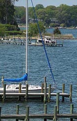 [photo, Boats at piers, Severn River, Crownsville, Maryland]