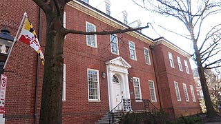 [photo, Legislative Services Building (from College Ave.), 90 State Circle, Annapolis, Maryland]