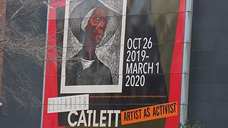 [photo, Elizabeth Catlett: Artisit as Activist, 2019-20 exhibit poster, Reginald F. Lewis Museum of Maryland African-American History & Culture, Baltimore, Maryland]