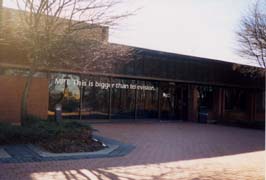[photo, Maryland Public Television entrance, 11767 Owings Mills Blvd., Owings Mills, Maryland]