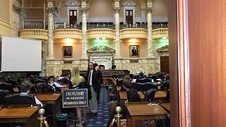 [photo, Student meeting, House of Delegates Chamber, State House, Annapolis, Maryland]