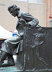 [photo, Edgar Allan Poe statue (1917), by Moses Jacob Ezekiel, Gordon Plaza, University of Baltimore, Baltimore, Maryland]