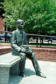 [photo, Donald Gaines Murray statue at Thurgood Marshall Memorial, Lawyers' Mall, Annapolis, Maryland]