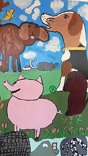 [photo, Children's mural, Anne Arundel County Animal Control Section, 411 Maxwell Frye Road, Millersville, Maryland]
