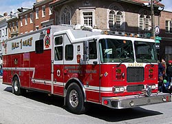 [photo, Hazmat 1 truck, Baltimore City Fire Department, Charles St., Baltimore, Maryland]