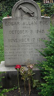 [photo, Original Burial Place of Edgar Allan Poe, Westminster Presbyterian Cemetery, West Fayette St. & Greene St., Baltimore, Maryland]