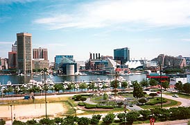 [photo, Baltimore skyline (view from atop Federal Hill Park), Baltimore, Maryland]