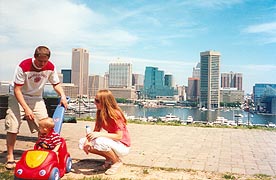[photo, Skyline from Federal Hill Park, Baltimore, Maryland}
