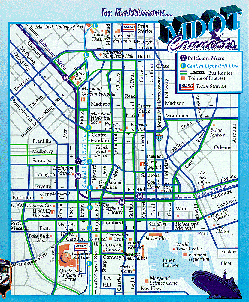 Baltimore City Line Map Baltimore, Maryland   Map