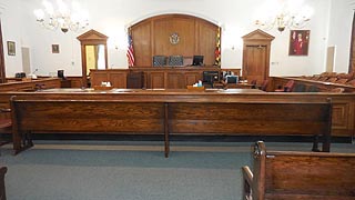 [photo, Courtroom no. 1, Caroline County Courthouse, 109 Market St., Denton, Maryland]