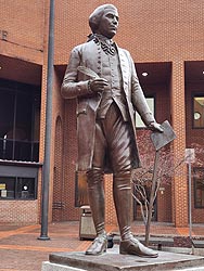 [photo, John Hanson National Memorial Statue, by Toby Mendez, 2012, Courthouse, 100 West Patrick St., Frederick, Maryland]