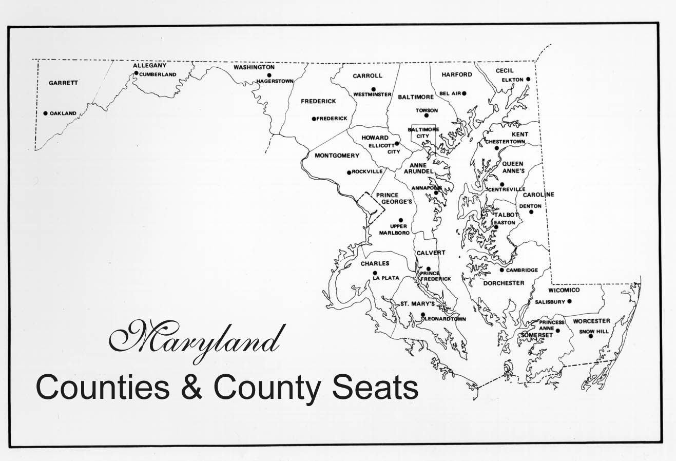 map of maryland counties Maryland Counties Map Counties County Seats map of maryland counties