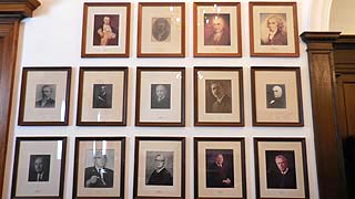 [photo, Former Circuit Court Judges pictures, Courtroom, Worcester County Courthouse, One West Market St., Snow Hill, Maryland]
