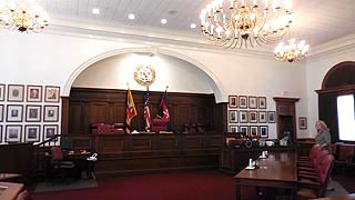 [photo, Courtroom, Worcester County Courthouse, One West Market St., Snow Hill, Maryland]