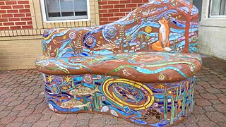 [photo, Bench in front of Town Hall, 22670 Washington St., Leonardtown, Maryland]