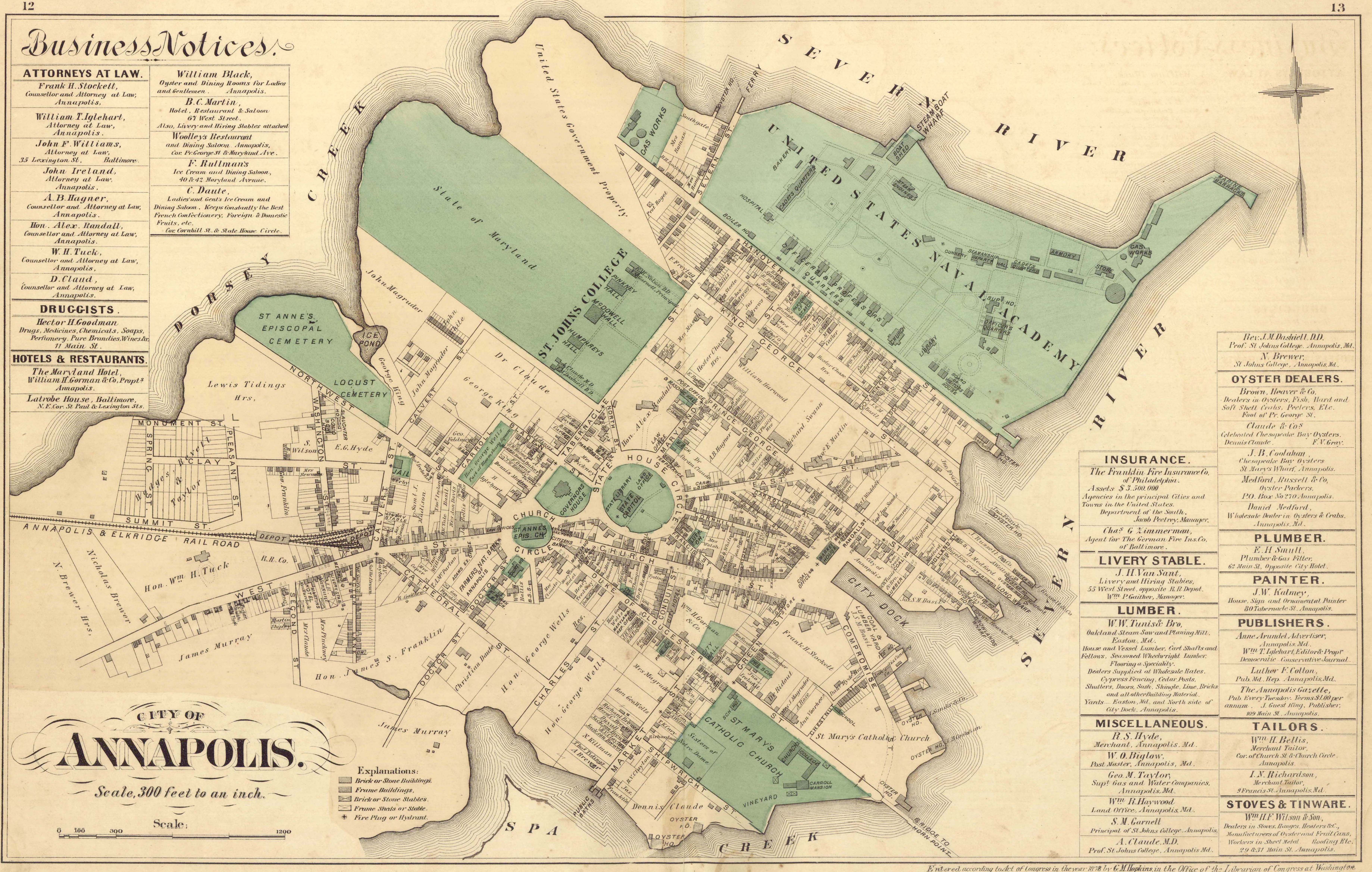 1878 George M. Hopkins, Hopkins Atlas of Anne Arundel County