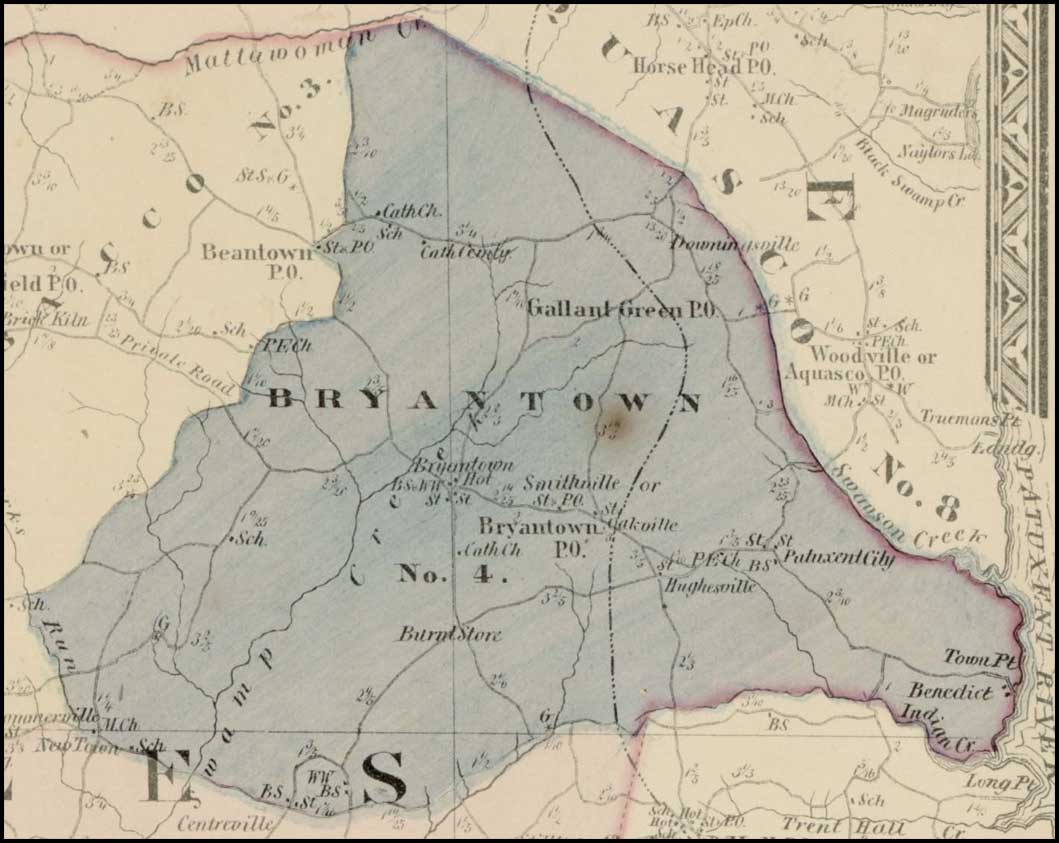 Simon J. Martenet, Map of Charles County, 1865, Huntingfield Collection MSA SC 1399-1-75