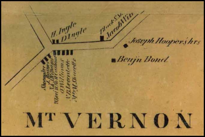 Detail of Mt. Vernon from Simon J. Martenet, Map of Carroll County, 1862, Library of Congress, MSA SC 1213-1-119 