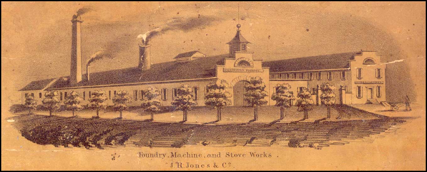 Detail of Hagerstown Foundry from Map of Hagerstown. J.C. Sidney, 1850, MSA SC 5409-1-1