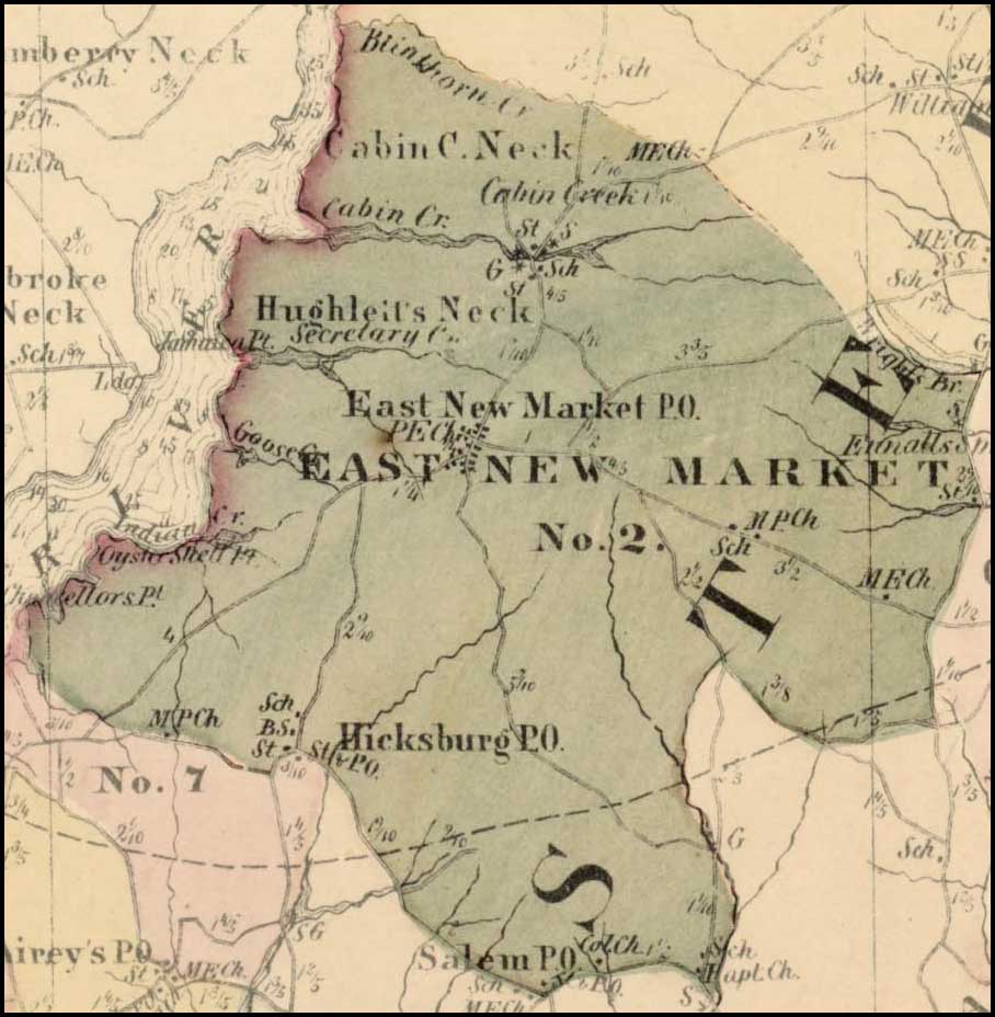 Simon J Martenet Map of Dorchester County 1865 District 2