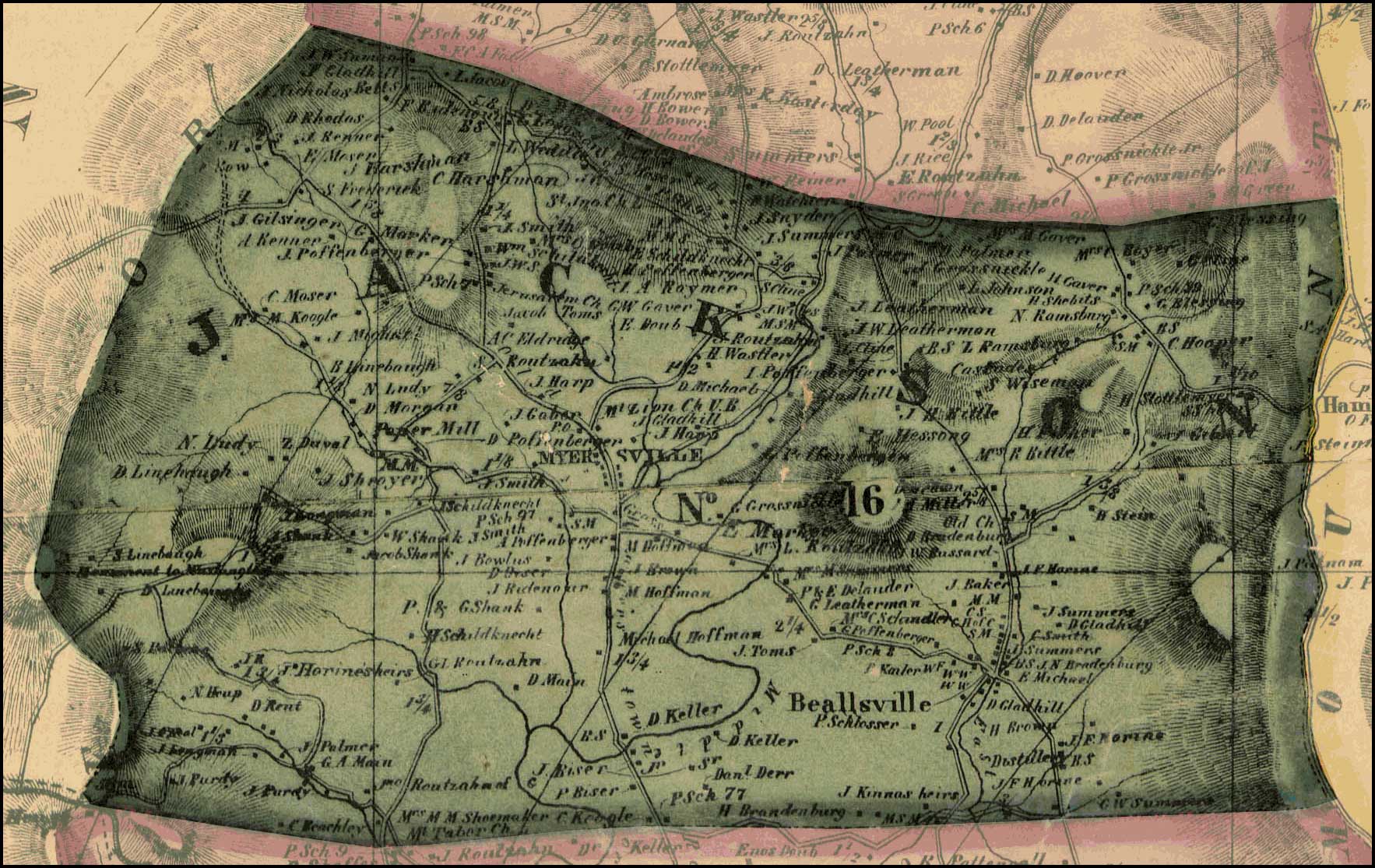 Isaac Bond, Map of Frederick County, 1858, Library of Congress, MSA SC 1213-1-457