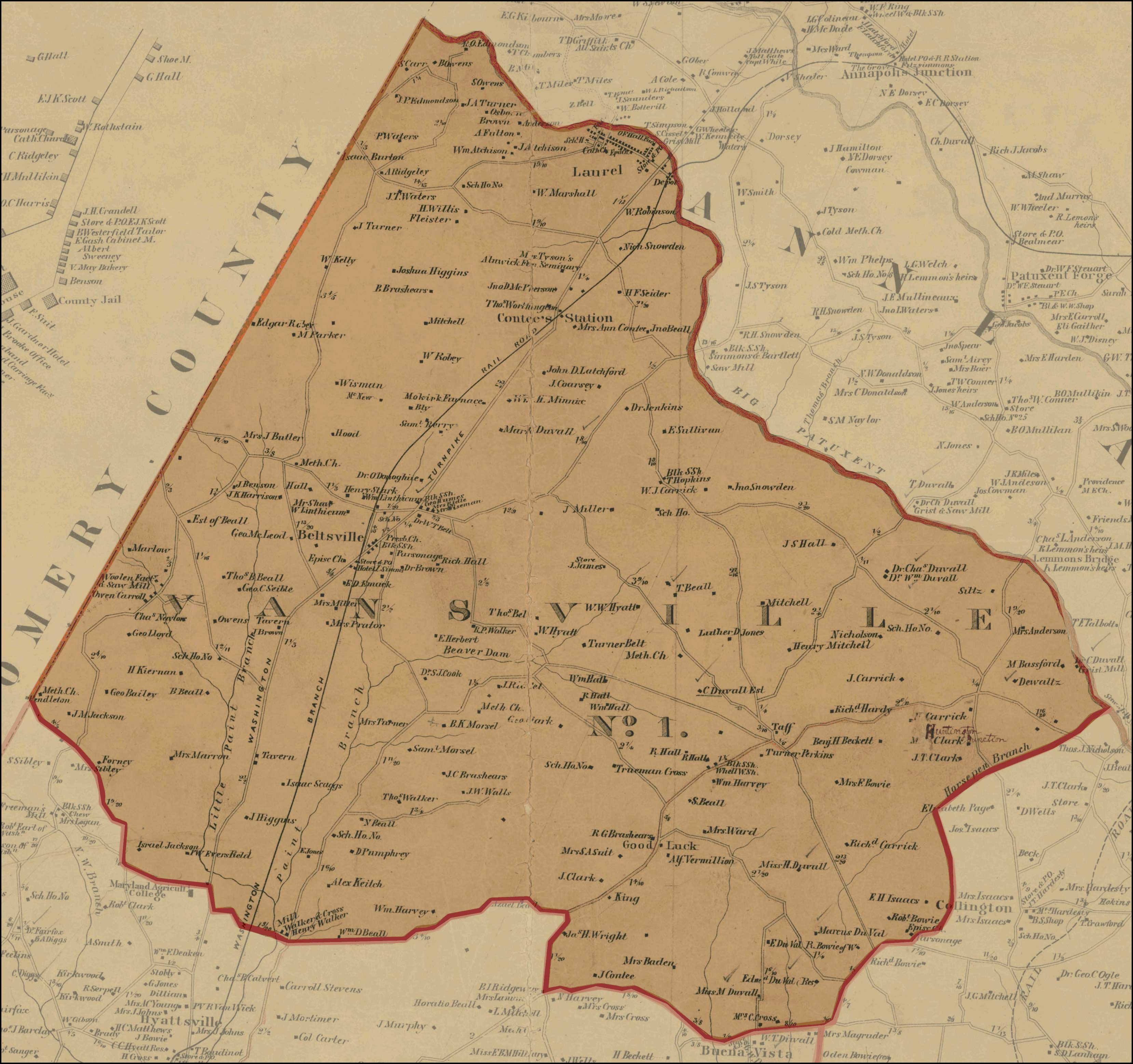 Simon J. Martenet, Martenet's Atlas of Maryland, 1861, Library of Congress, MSA SC 1213-1-118