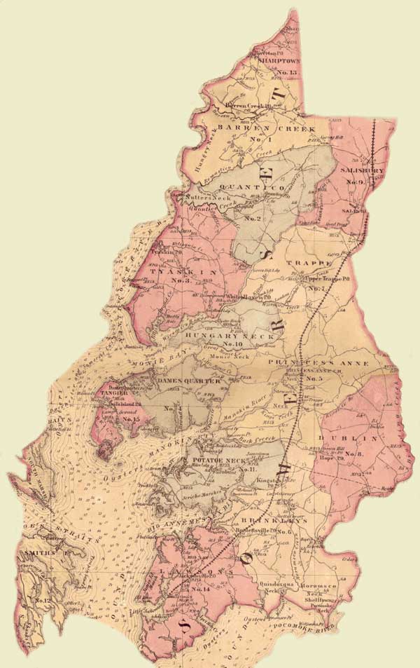 Somerset County Simon J Martenet Martenet #39 s Atlas of Maryland 1865