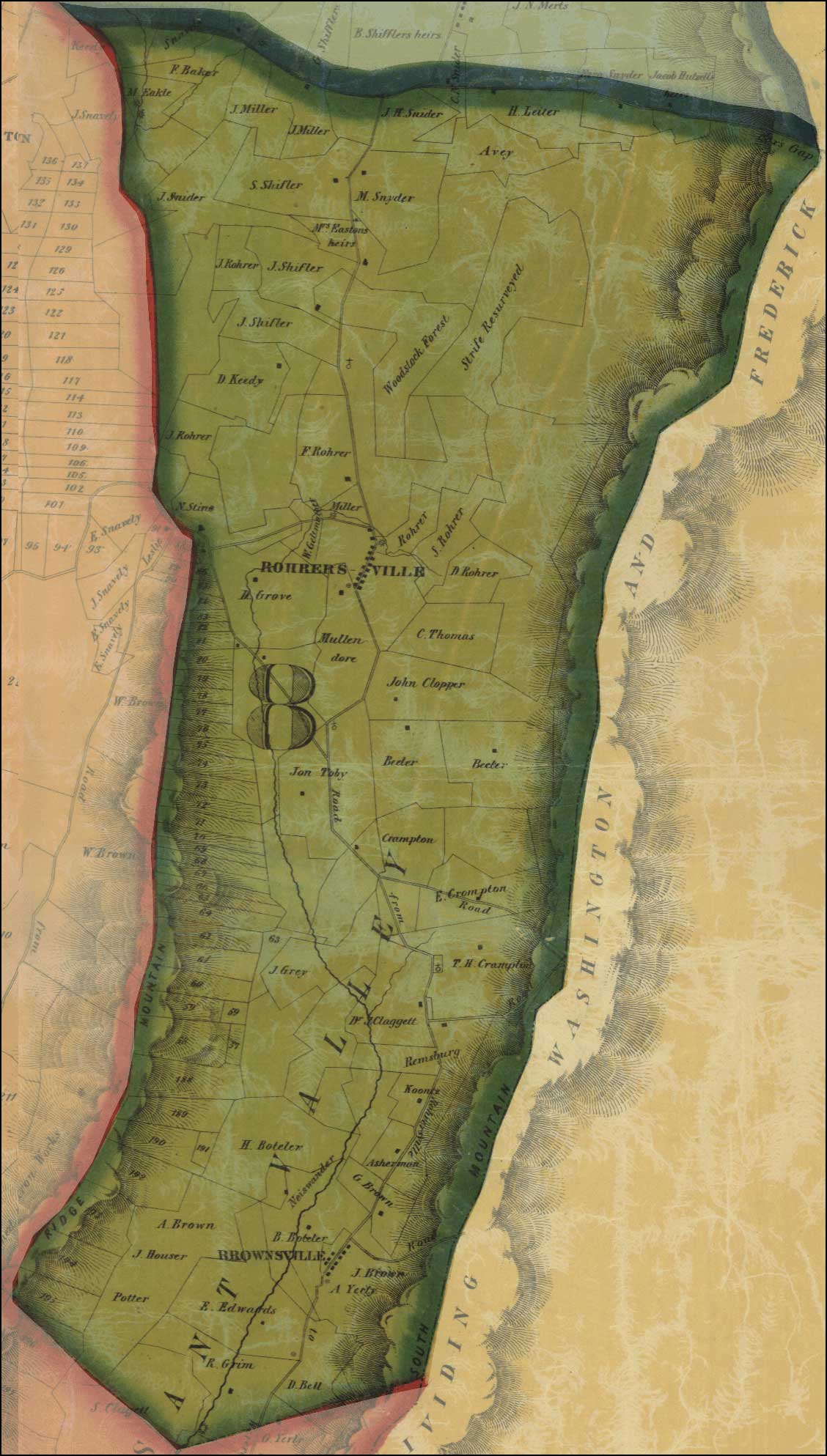 Thomas Taggert, A Map of Washington County, 1859, Library of Congress.MSA SC 1213-1-471