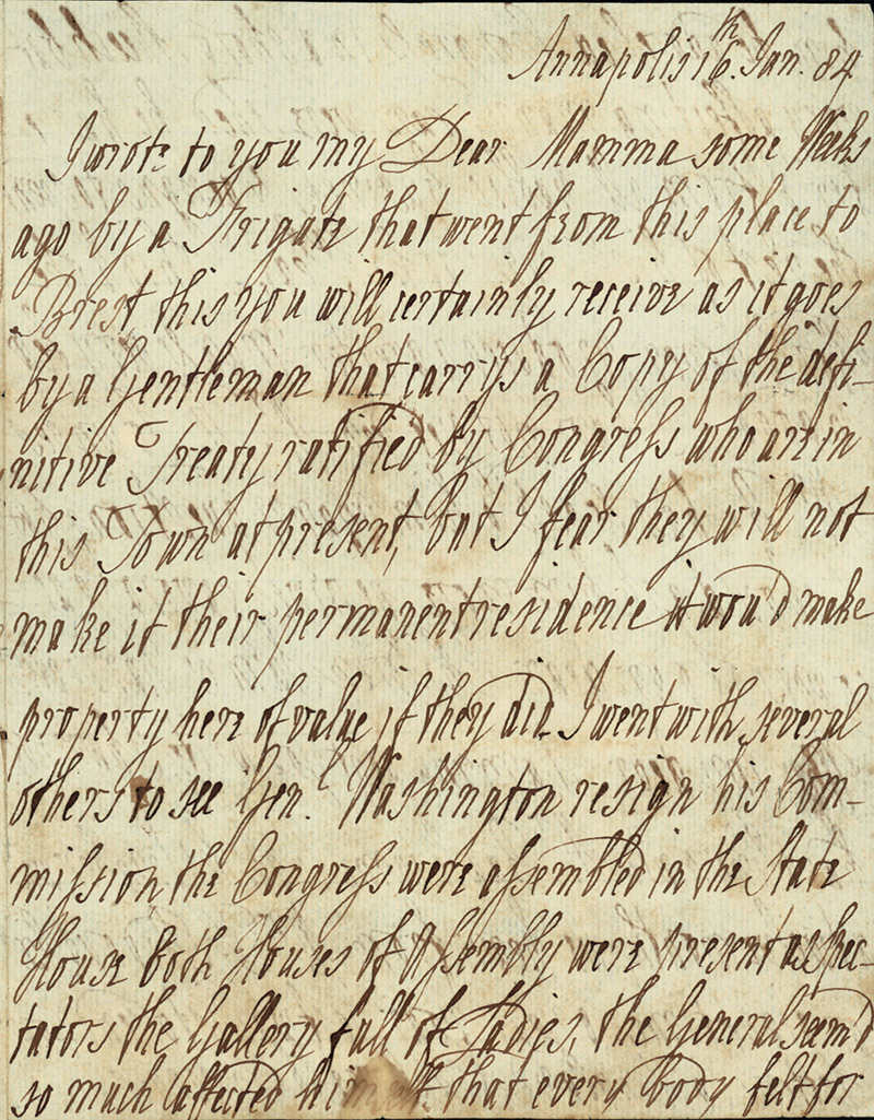 Letter, Mary Ridout to Anne Ogle