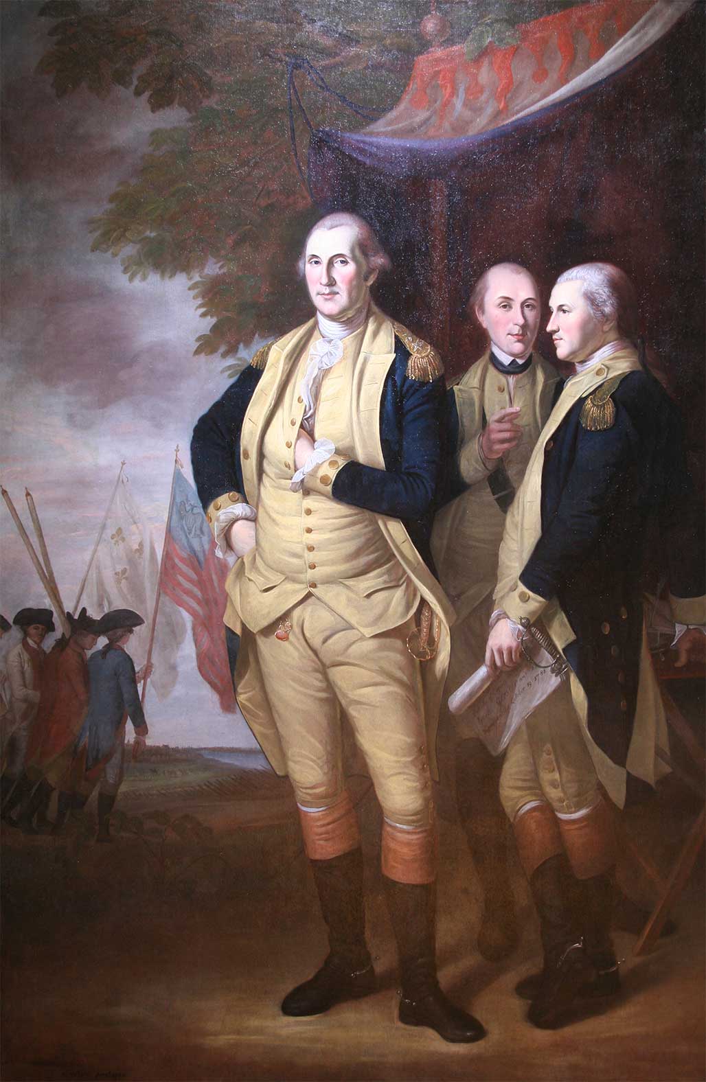 Washington, Lafayette, & Tilghman at Yorktown by Charles Willson Peale