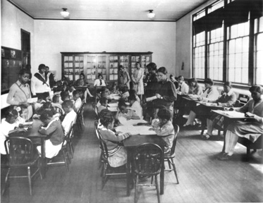 image of school with students