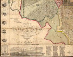 Poppleton's map of Baltimore, 1822 [1852]