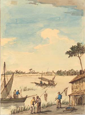 Fishermen by a Lagoon 