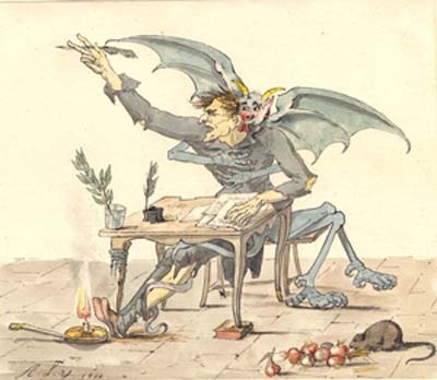 The Needy Poet (A Vampire Surprising a Writer)