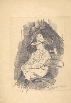 A Seated Man Smoking 