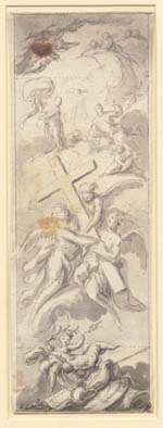 cross borne by angels