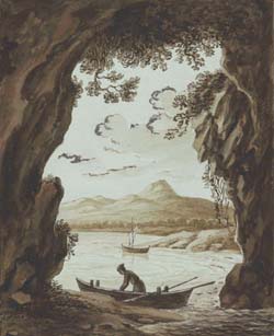 A Boatman Seen Through a Natural Arch 