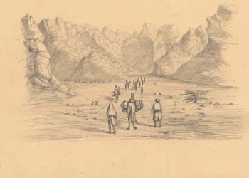 Peninsula of Sinai, Wady, Caravan Scene