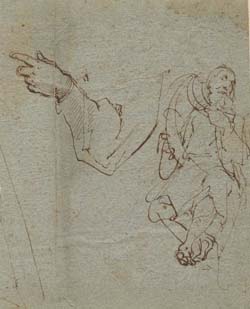 Study of King David with Arm Study 