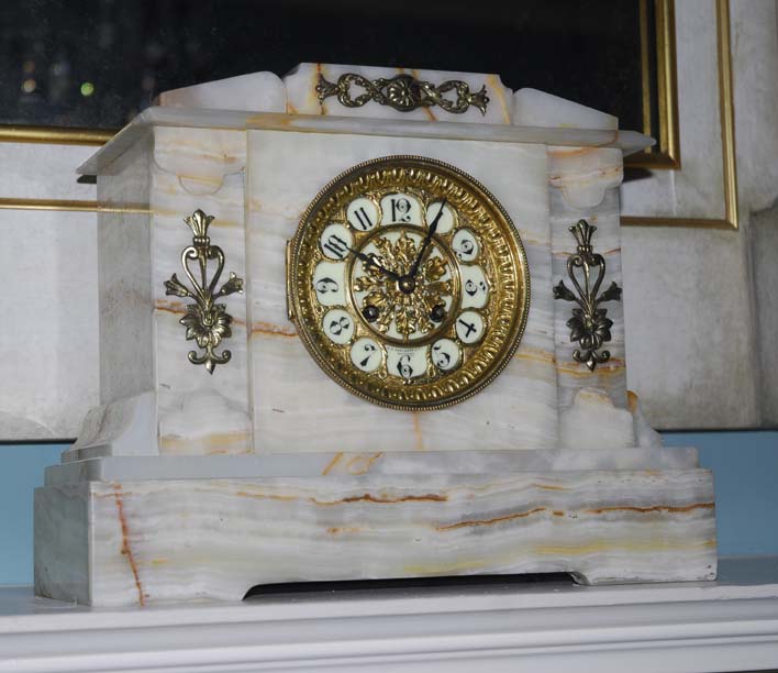 mantle clock zoomed in photo