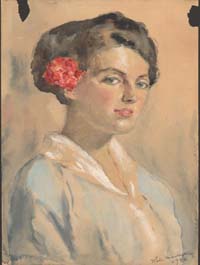 Woman with a Red Rose in her hair