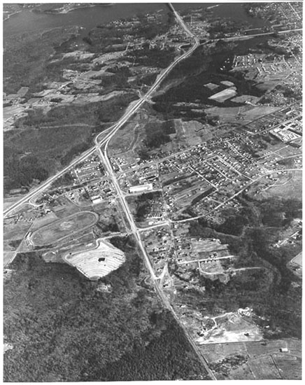 Aerial view of Parole, MD, 1957 circa